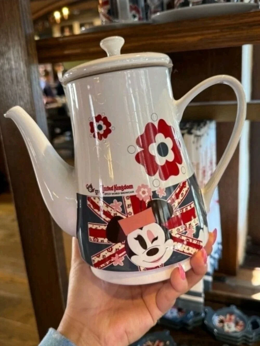 Disney Parks Union Jack Minnie Mouse M Collection Teapot